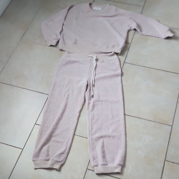 THE GREAT. Pants - THE GREAT. Soft Pink Ribbed Set Size 0